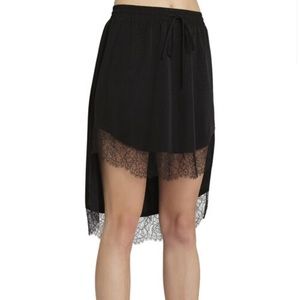 BCBGeneration Black Lace-Lined Skirt